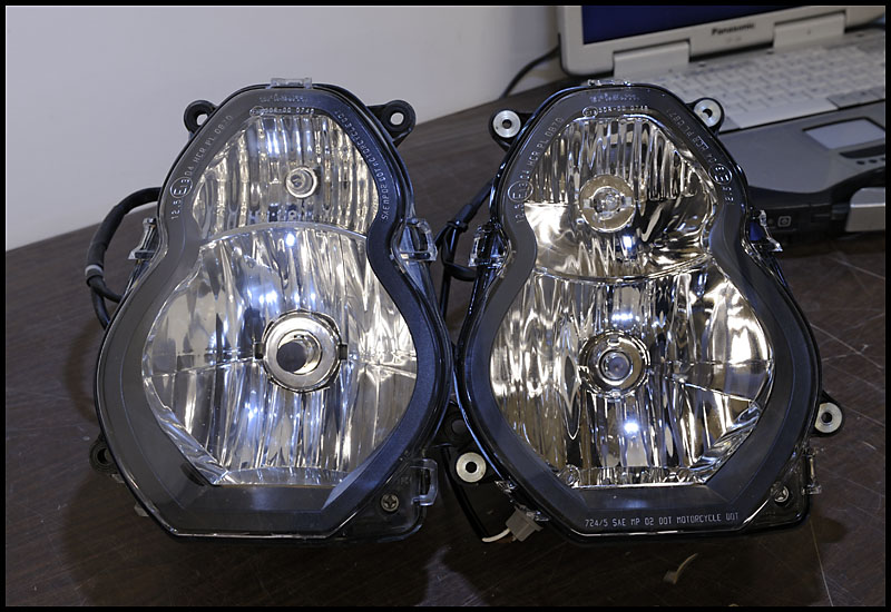 USA headlamp next to Euro assembly