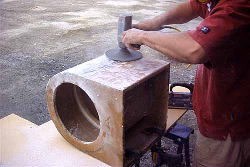 Sanding fiberglass with the proper tools!